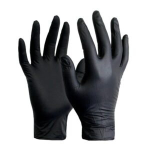 600- Guantes de Nitrilo Negro  sin polvo x 100 - S - Color negro