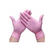 597- Guantes de Nitrilo rosa  sin polvo x 100 - S - Color rosa
