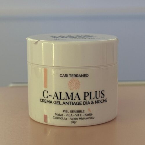 904 - C-ALMA PLUS® - Cremagel liviana Con Ext. Bot de Malva, Caléndula, Ácido Hialurónico, Vit. A y Vit. E. Oil Free. (Para tratamientos de PIELES SENSIBLES,normal, Rosácea, Cuperosis, Hidratación, Renovación, Detox. Antiage dia y noche - CARI TERRÁNEO